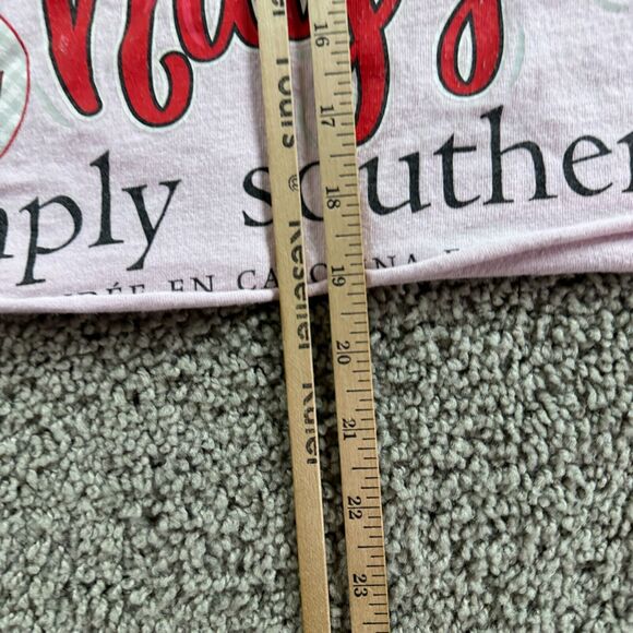 Simply Southern Shirt Womens L Pink Cropped Sweet Tea & Chicken Nuggets - Picture 6 of 12